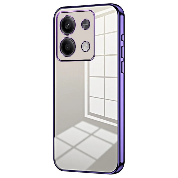 For Xiaomi Redmi Note 13 5G Cell Phone Case Electroplated Crystal Clear Cover with Precise Lens Cutout