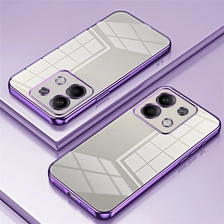 For Xiaomi Redmi Note 13 5G Cell Phone Case Electroplated Crystal Clear Cover with Precise Lens Cutout