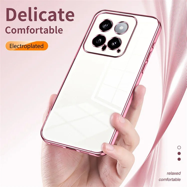 For Xiaomi 14 TPU Phone Case Electroplated Frame Protective Cover