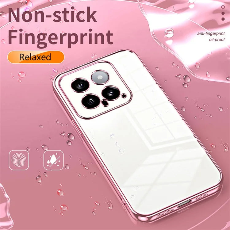 For Xiaomi 14 TPU Phone Case Electroplated Frame Protective Cover