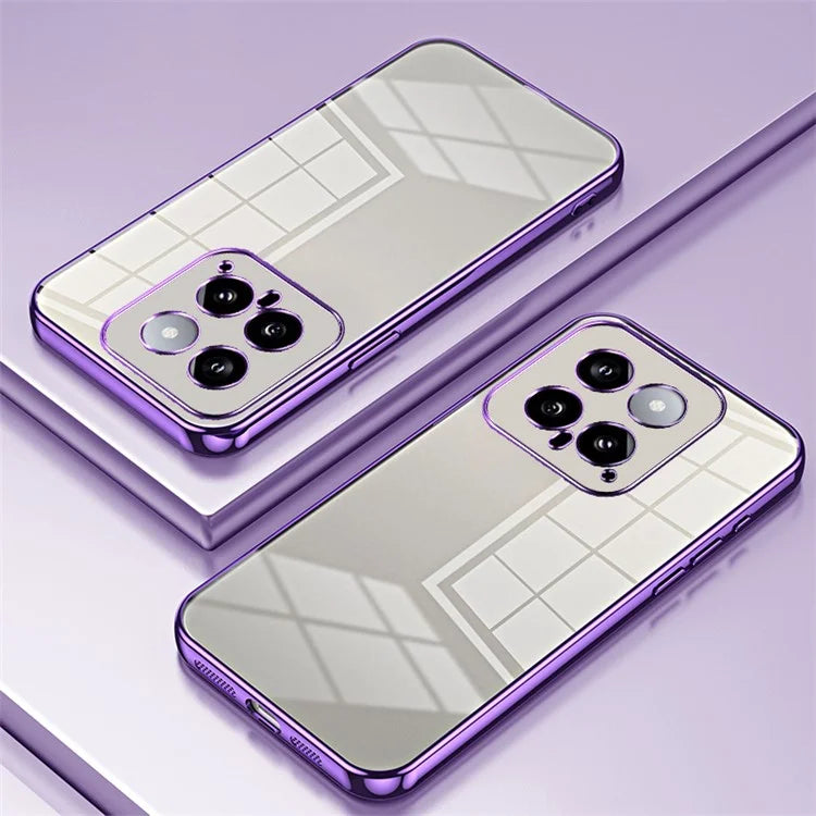 For Xiaomi 14 TPU Phone Case Electroplated Frame Protective Cover