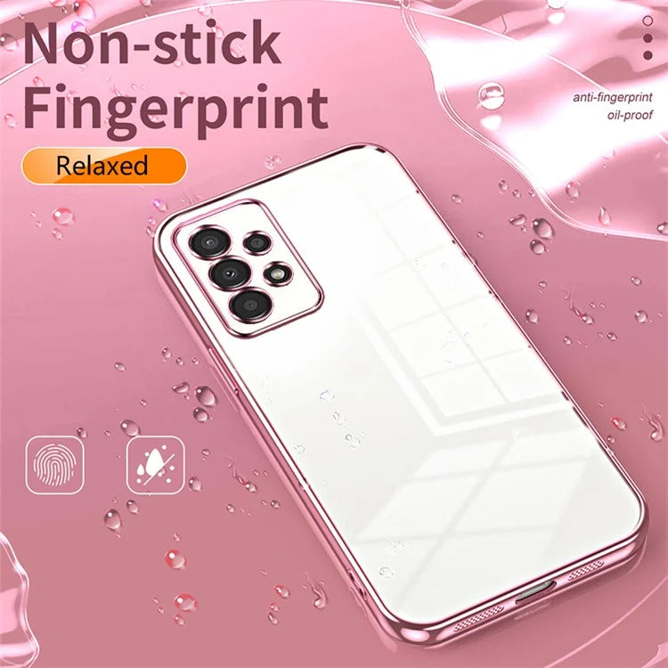 For Samsung Galaxy A13 4G TPU Case with Precision Holes Electroplated Edge