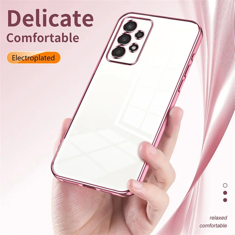 For Samsung Galaxy A13 4G TPU Case with Precision Holes Electroplated Edge