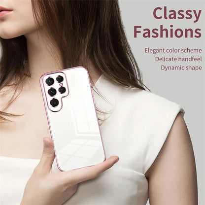 For Samsung Galaxy S23 Ultra Electroplated TPU Cover Case Precision Cutouts