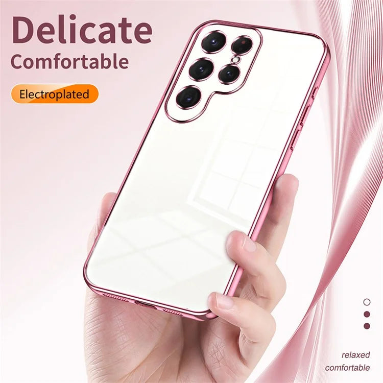 For Samsung Galaxy S23 Ultra Electroplated TPU Cover Case Precision Cutouts