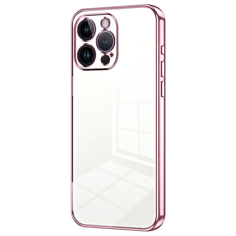 For iPhone 14 Pro Max TPU Case Electroplated Frame with Lens Protection