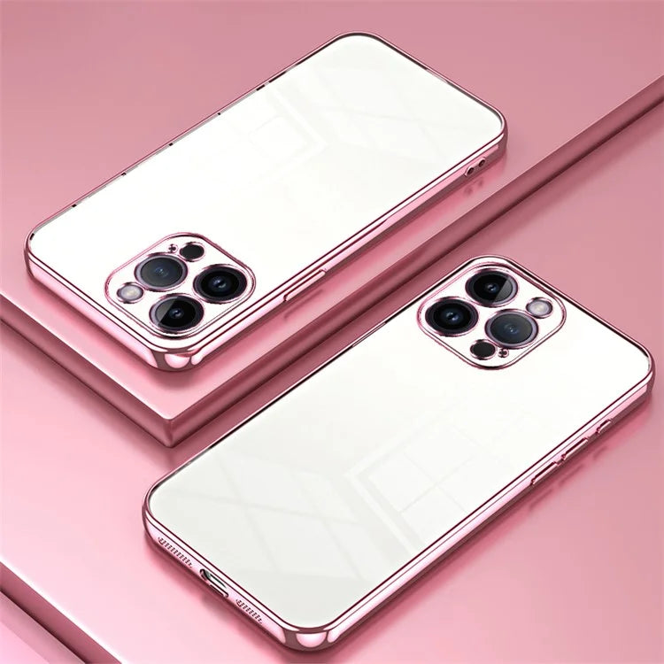 For iPhone 14 Pro Max TPU Case Electroplated Frame with Lens Protection