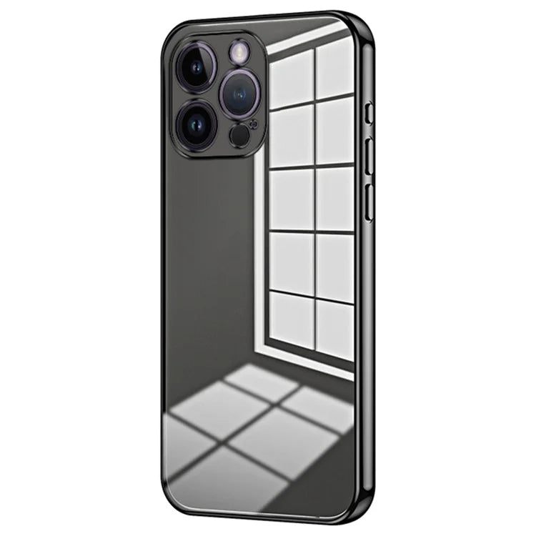 For iPhone 14 Pro Max TPU Case Electroplated Frame with Lens Protection