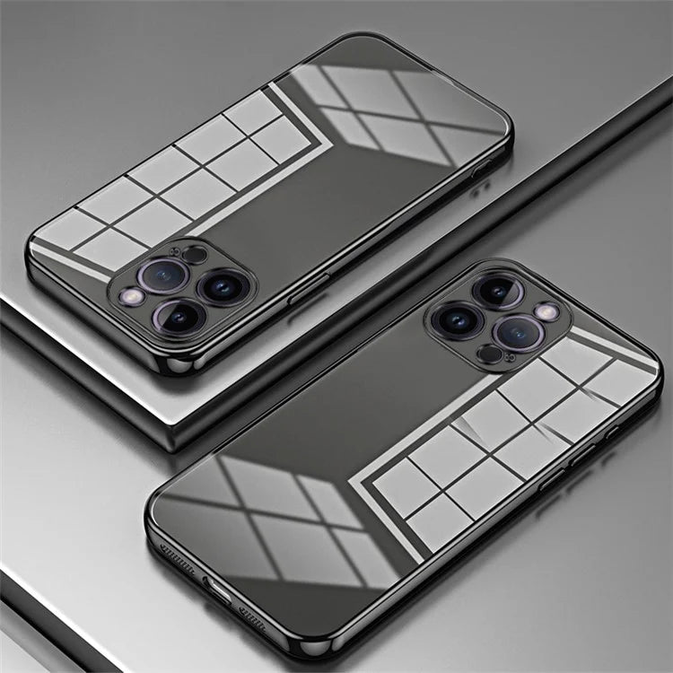 For iPhone 14 Pro Max TPU Case Electroplated Frame with Lens Protection