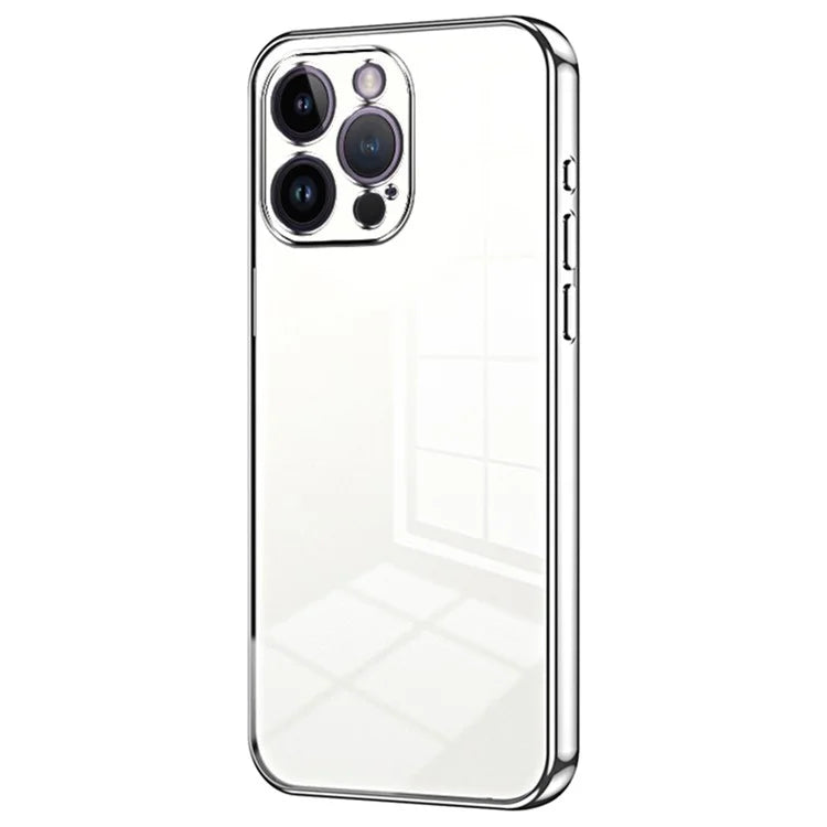 For iPhone 14 Pro Max TPU Case Electroplated Frame with Lens Protection