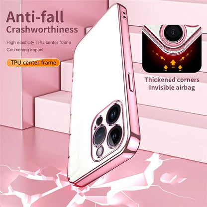For iPhone 14 Pro Max TPU Case Electroplated Frame with Lens Protection