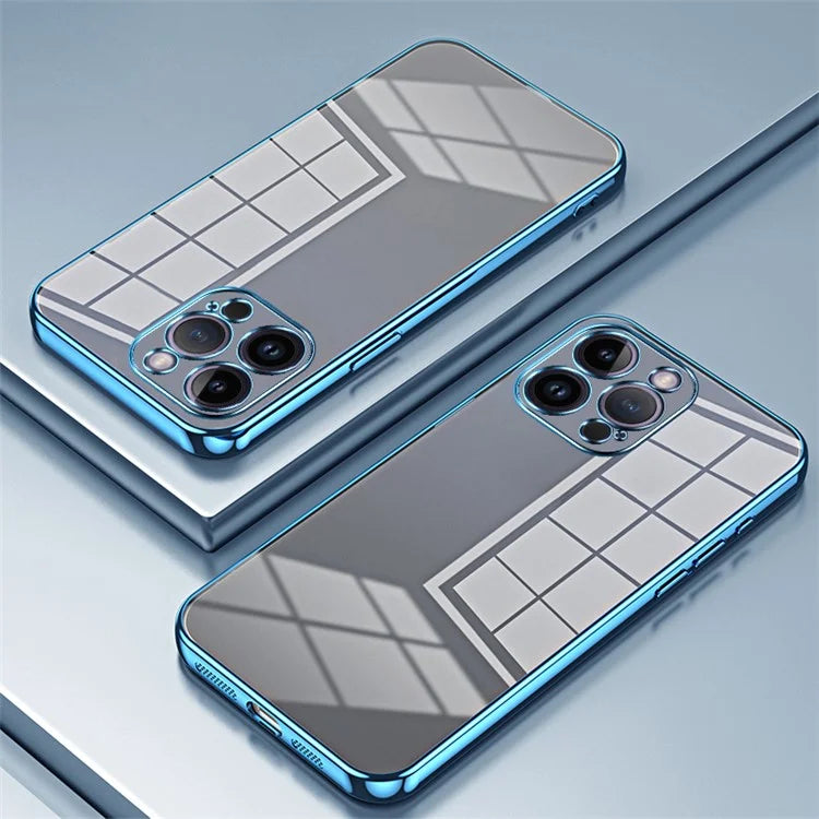 For iPhone 14 Pro Max TPU Case Electroplated Frame with Lens Protection