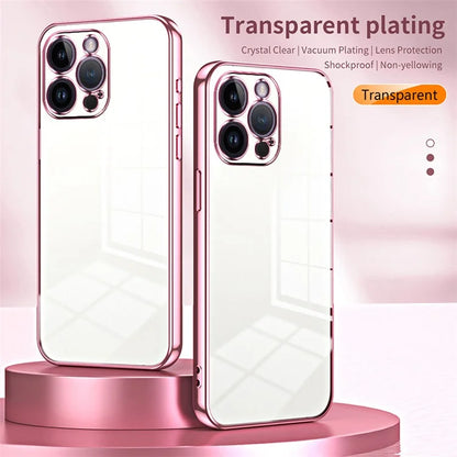 For iPhone 14 Pro Max TPU Case Electroplated Frame with Lens Protection
