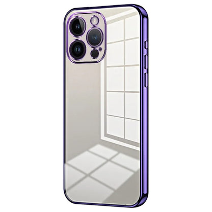 For iPhone 14 Pro Max TPU Case Electroplated Frame with Lens Protection