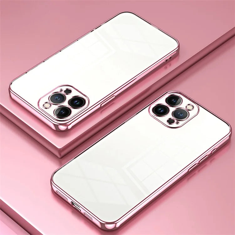 For iPhone 13 Pro Max Fine-Cut TPU Phone Case Electroplated Frame