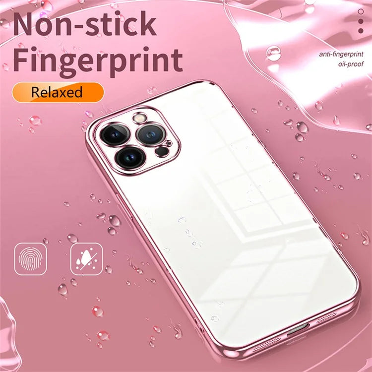 For iPhone 13 Pro Max Fine-Cut TPU Phone Case Electroplated Frame