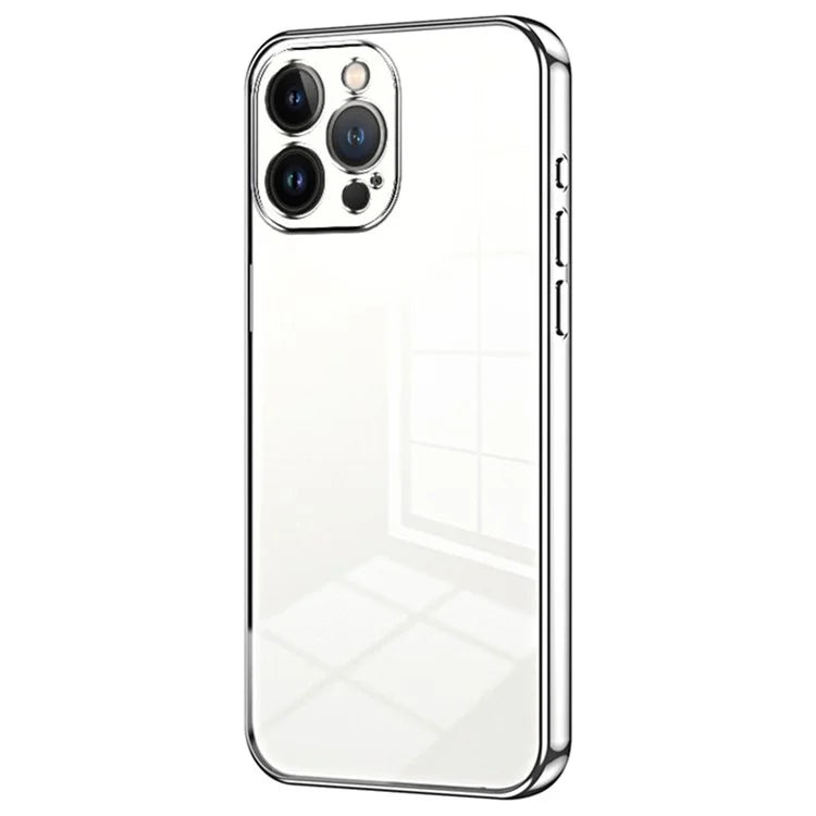 For iPhone 13 Pro Max Fine-Cut TPU Phone Case Electroplated Frame