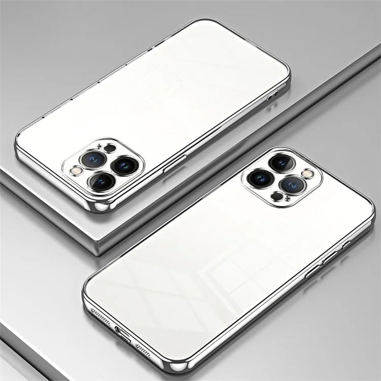 For iPhone 13 Pro Max Fine-Cut TPU Phone Case Electroplated Frame