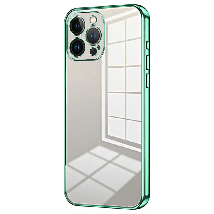 For iPhone 13 Pro Max Fine-Cut TPU Phone Case Electroplated Frame
