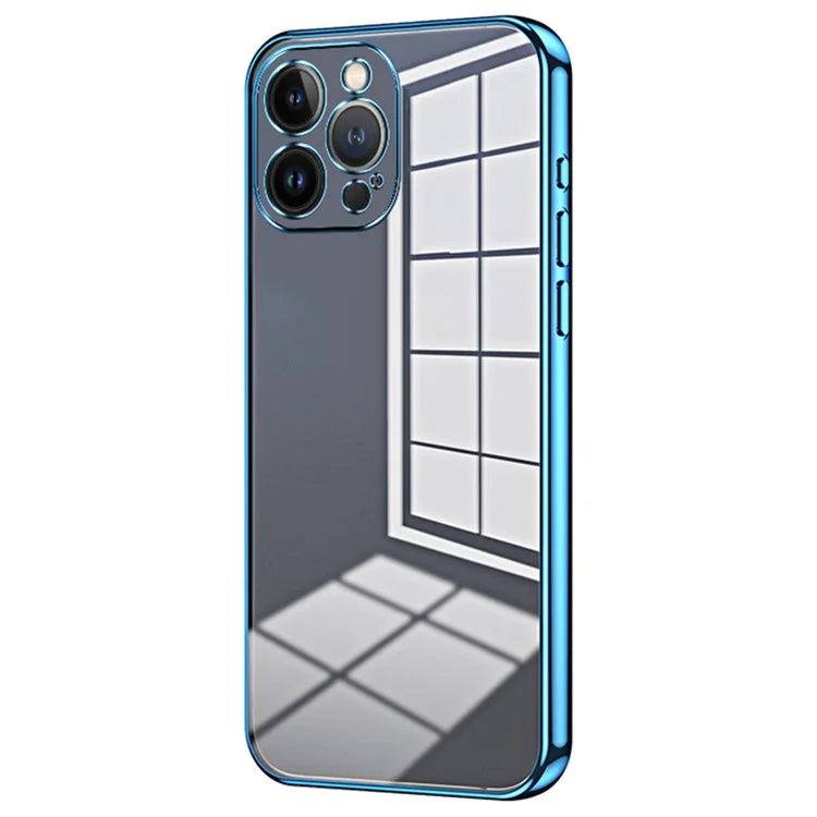 For iPhone 13 Pro Max Fine-Cut TPU Phone Case Electroplated Frame