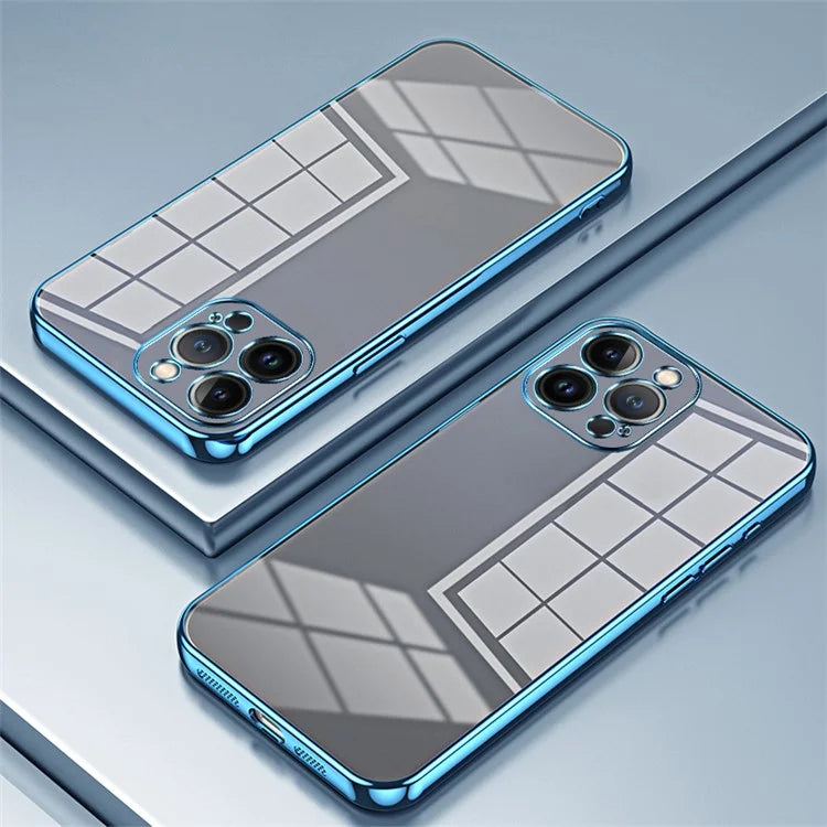 For iPhone 13 Pro Max Fine-Cut TPU Phone Case Electroplated Frame