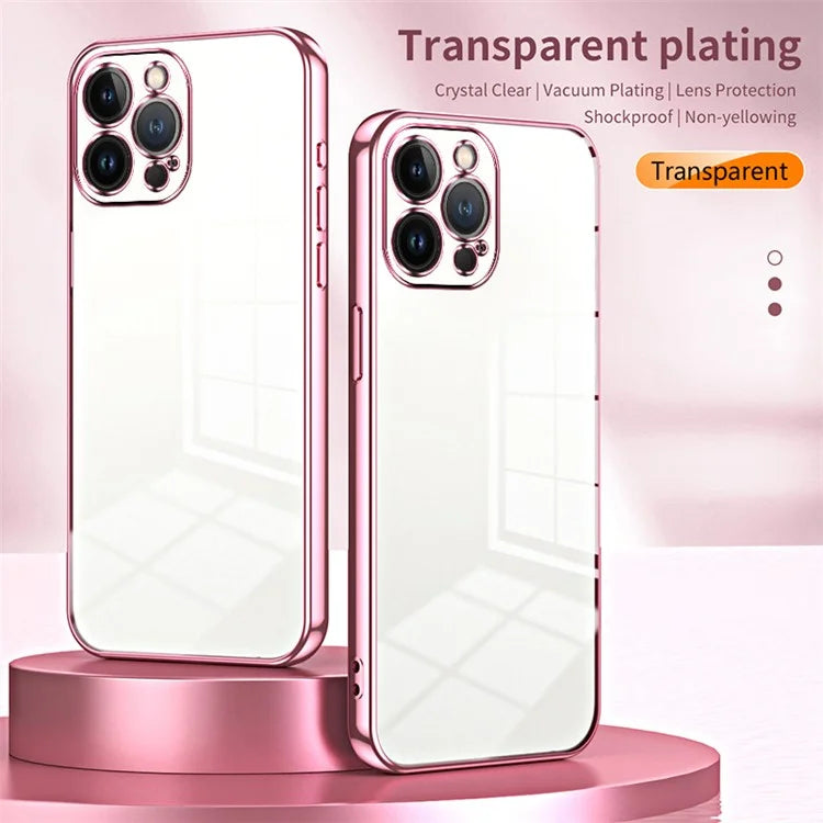 For iPhone 13 Pro Max Fine-Cut TPU Phone Case Electroplated Frame