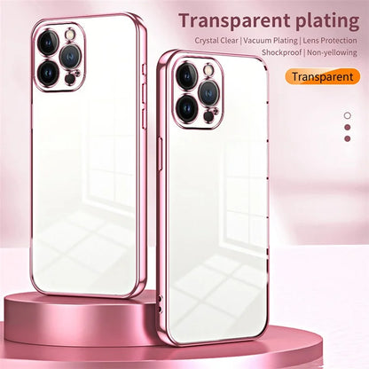 For iPhone 13 Pro Max Fine-Cut TPU Phone Case Electroplated Frame