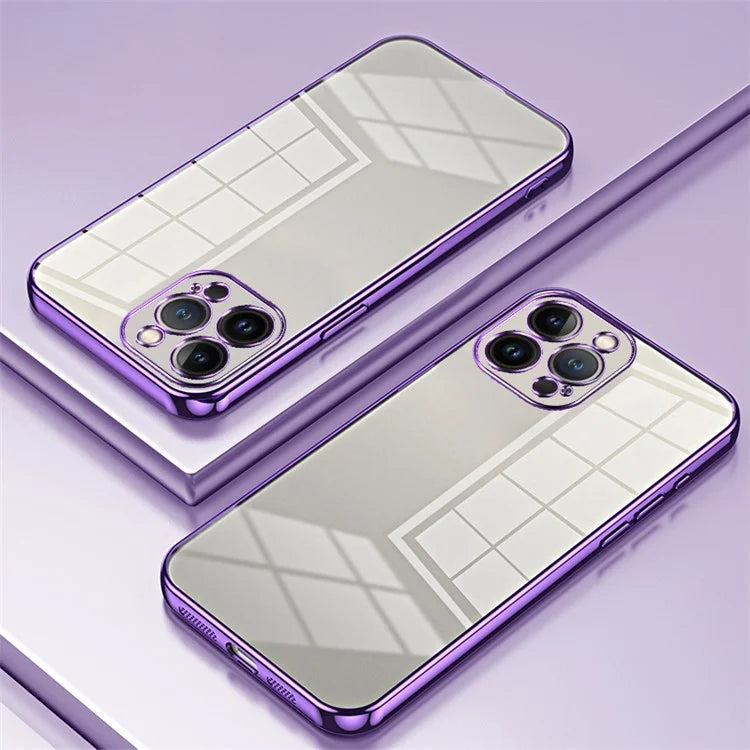 For iPhone 13 Pro Max Fine-Cut TPU Phone Case Electroplated Frame