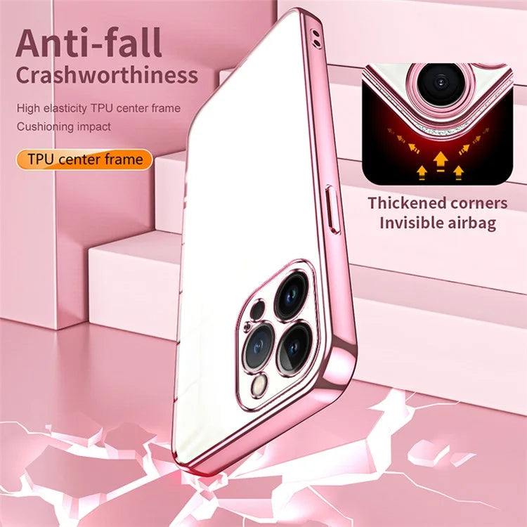 For iPhone 13 Pro Max Fine-Cut TPU Phone Case Electroplated Frame