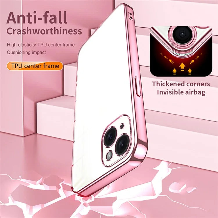 For iPhone 15 Plus Electroplating Case Anti-Drop TPU Phone Case