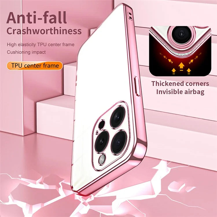 For iPhone 15 Pro TPU Case Anti-Fall Electroplating Slim Phone Cover