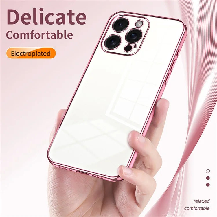 For iPhone 15 Pro Max Electroplating Case Anti-Scratch TPU Phone Protector