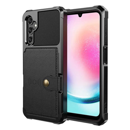 ZM03 For Samsung Galaxy A15 5G Cell Phone Case PU Leather Coated TPU Shell Fits Magnetic Car Mount