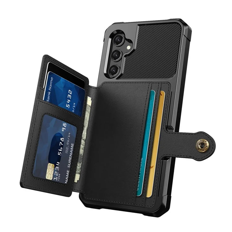 ZM03 For Samsung Galaxy A15 5G Cell Phone Case PU Leather Coated TPU Shell Fits Magnetic Car Mount