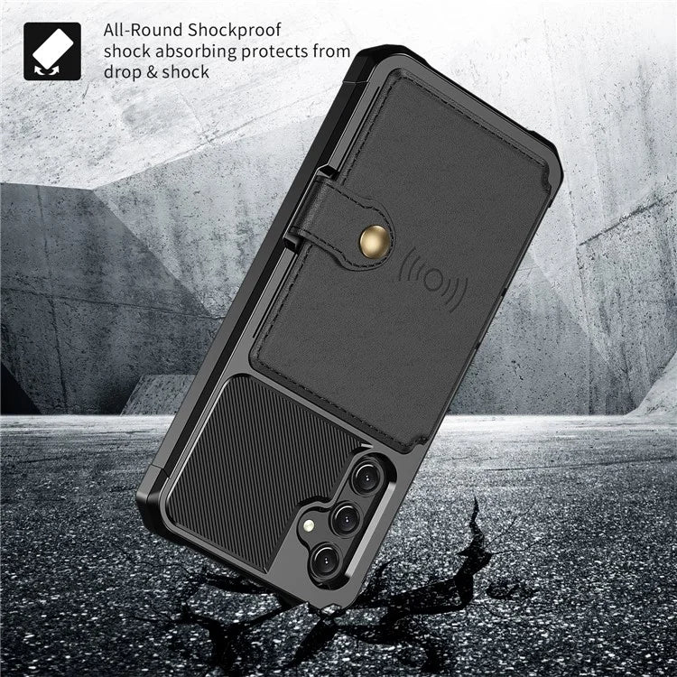 ZM03 For Samsung Galaxy A15 5G Cell Phone Case PU Leather Coated TPU Shell Fits Magnetic Car Mount