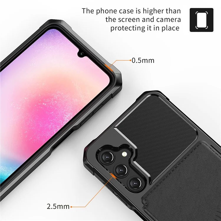 ZM03 For Samsung Galaxy A15 5G Cell Phone Case PU Leather Coated TPU Shell Fits Magnetic Car Mount