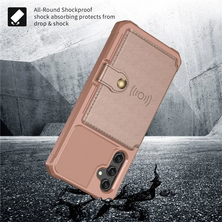 ZM03 For Samsung Galaxy A15 5G Cell Phone Case PU Leather Coated TPU Shell Fits Magnetic Car Mount