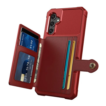 ZM03 For Samsung Galaxy A15 5G Cell Phone Case PU Leather Coated TPU Shell Fits Magnetic Car Mount