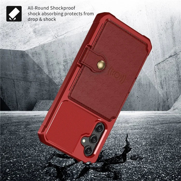 ZM03 For Samsung Galaxy A15 5G Cell Phone Case PU Leather Coated TPU Shell Fits Magnetic Car Mount