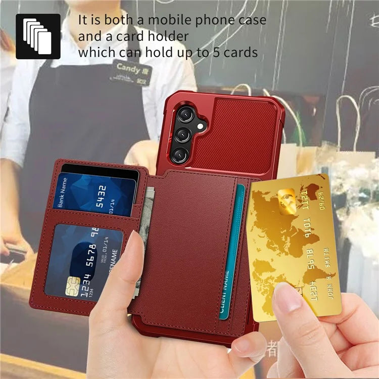 ZM03 For Samsung Galaxy A15 5G Cell Phone Case PU Leather Coated TPU Shell Fits Magnetic Car Mount