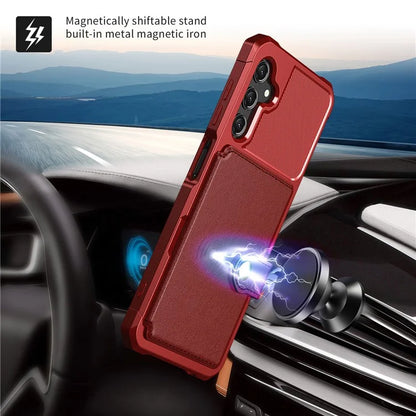 ZM03 For Samsung Galaxy A15 5G Cell Phone Case PU Leather Coated TPU Shell Fits Magnetic Car Mount