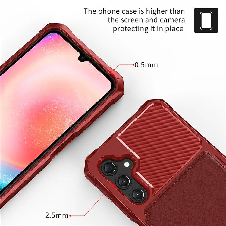 ZM03 For Samsung Galaxy A15 5G Cell Phone Case PU Leather Coated TPU Shell Fits Magnetic Car Mount