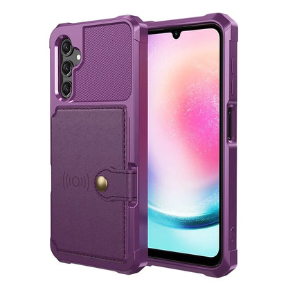 ZM03 For Samsung Galaxy A15 5G Cell Phone Case PU Leather Coated TPU Shell Fits Magnetic Car Mount