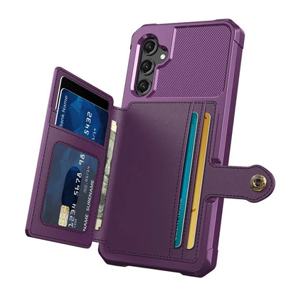 ZM03 For Samsung Galaxy A15 5G Cell Phone Case PU Leather Coated TPU Shell Fits Magnetic Car Mount