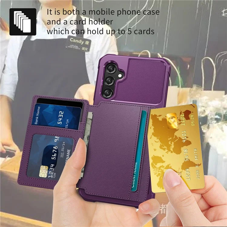 ZM03 For Samsung Galaxy A15 5G Cell Phone Case PU Leather Coated TPU Shell Fits Magnetic Car Mount