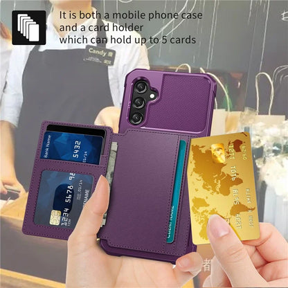ZM03 For Samsung Galaxy A15 5G Cell Phone Case PU Leather Coated TPU Shell Fits Magnetic Car Mount