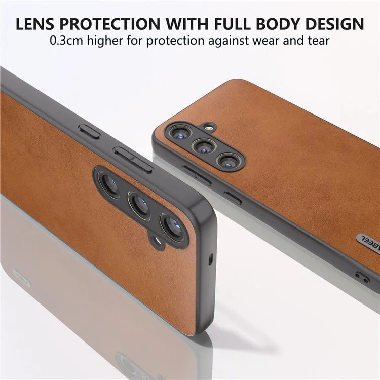 ABEEL For Samsung Galaxy S24+ Case Cowhide Texture Shockproof Protective Phone Cover