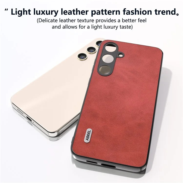 ABEEL For Samsung Galaxy S24+ Case Cowhide Texture Shockproof Protective Phone Cover