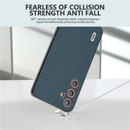 ABEEL For Samsung Galaxy S24+ Phone Case Litchi Texture Cowhide Leather Back Cover