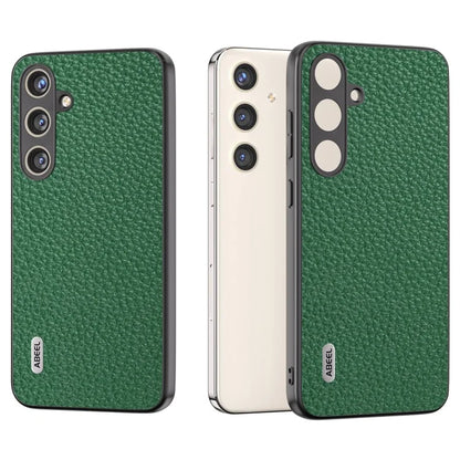 ABEEL Litchi Texture Cover for Samsung Galaxy S24+ Cowhide Leather+PC+TPU Phone Case